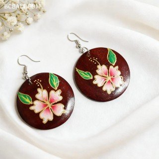 New Design Painting Wood Earrings Best Quality